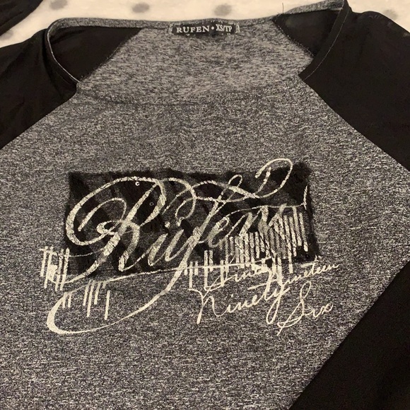 Rufen Gorgeous Sheer Sleeve Top Small - Picture 2 of 7